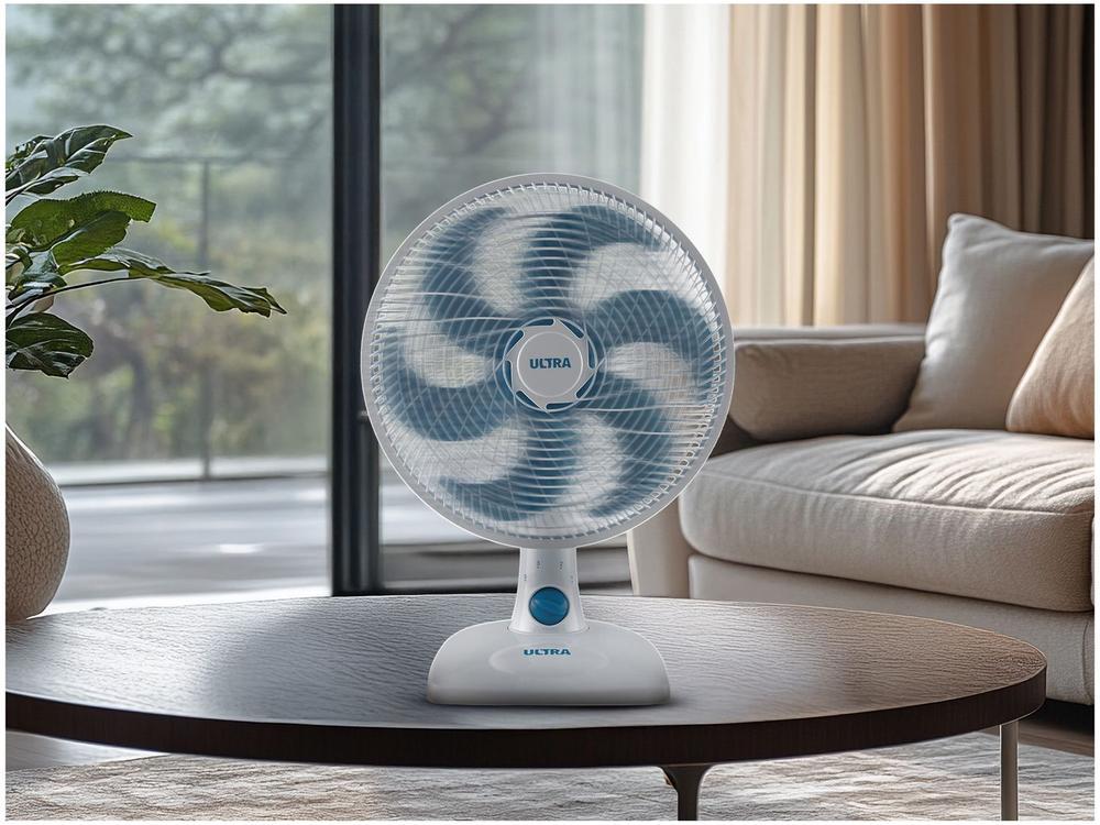 Ventilador de Mesa Ultra V-UT-30-01 30cm 6 Pás 3 Velocidades Branco e Azul - 2
