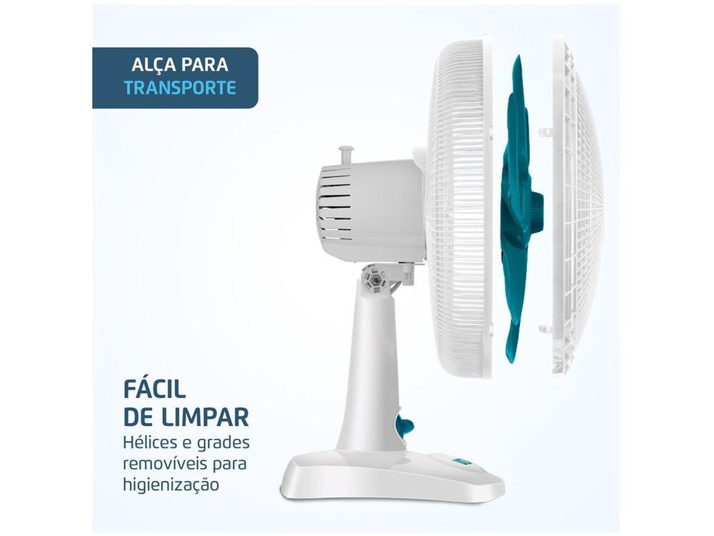 Ventilador de Mesa Ultra V-UT-30-01 30cm 6 Pás 3 Velocidades Branco e Azul - 6