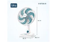 Ventilador de Mesa Ultra V-UT-30-01 30cm 6 Pás 3 Velocidades Branco e Azul - 7