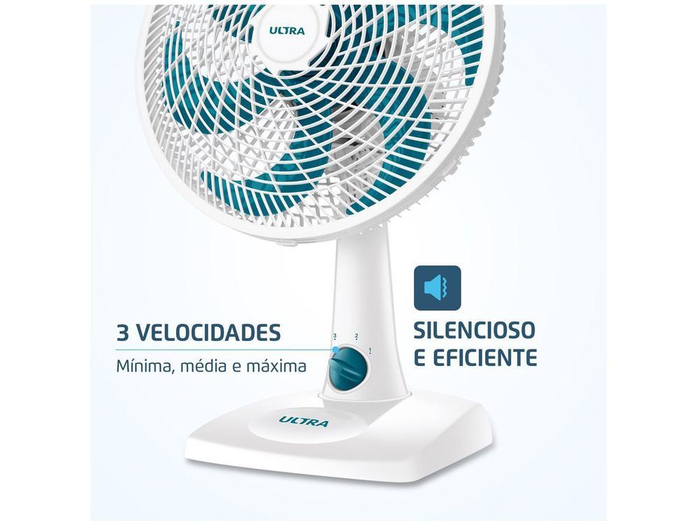 Ventilador de Mesa Ultra V-UT-30-01 30cm 6 Pás 3 Velocidades Branco e Azul - 4