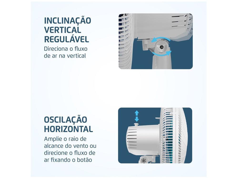 Ventilador de Mesa Ultra V-UT-30-01 30cm 6 Pás 3 Velocidades Branco e Azul - 5