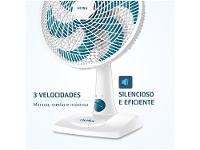 Ventilador de Mesa Ultra V-UT-30-01 30cm 6 Pás 3 Velocidades Branco e Azul - 14