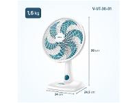 Ventilador de Mesa Ultra V-UT-30-01 30cm 6 Pás 3 Velocidades Branco e Azul - 11