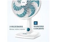 Ventilador de Mesa Ultra V-UT-30-01 30cm 6 Pás 3 Velocidades Branco e Azul