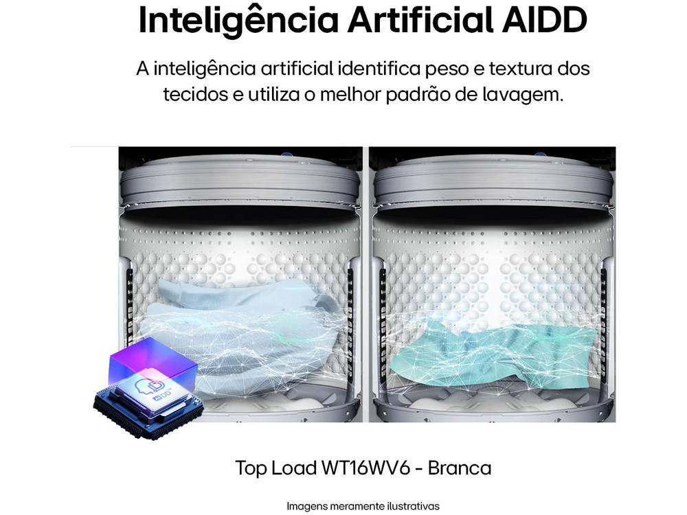 Lavadora de Roupas LG Inverter 16kg Cesto Inox Água Fria Branca WT16WV6A - 2