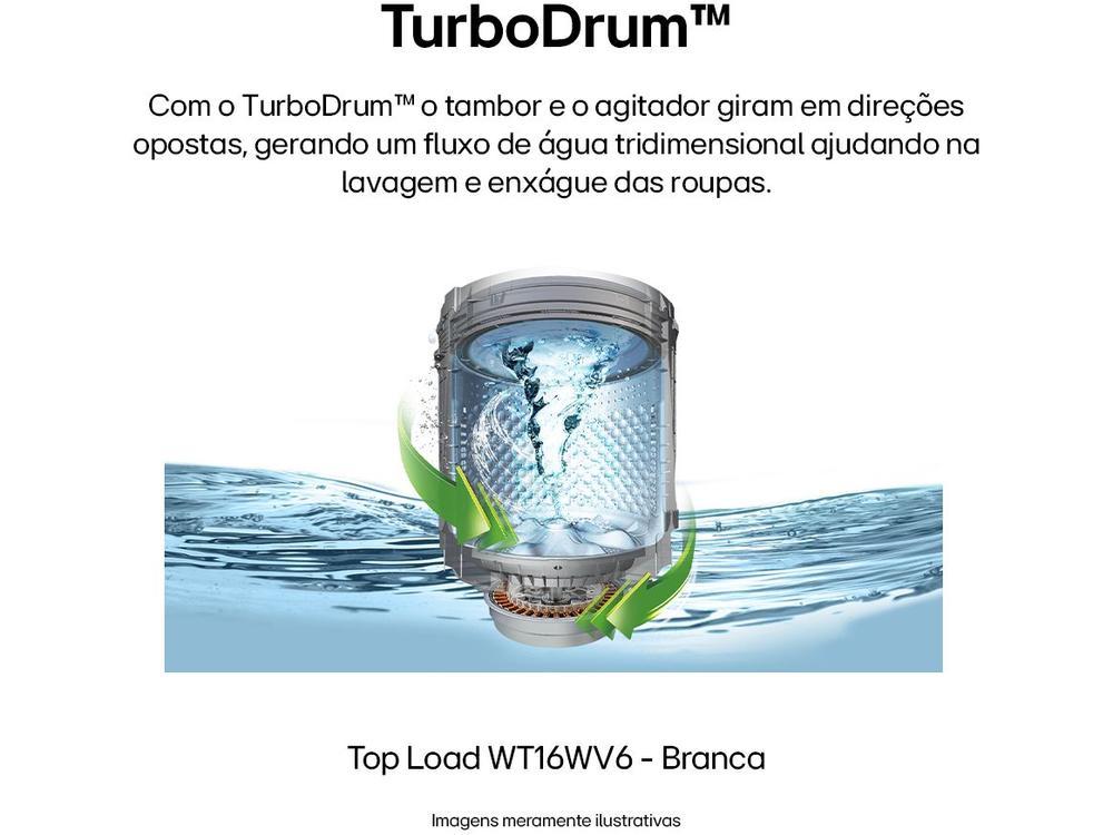 Lavadora de Roupas LG Inverter 16kg Cesto Inox Água Fria Branca WT16WV6A - 4
