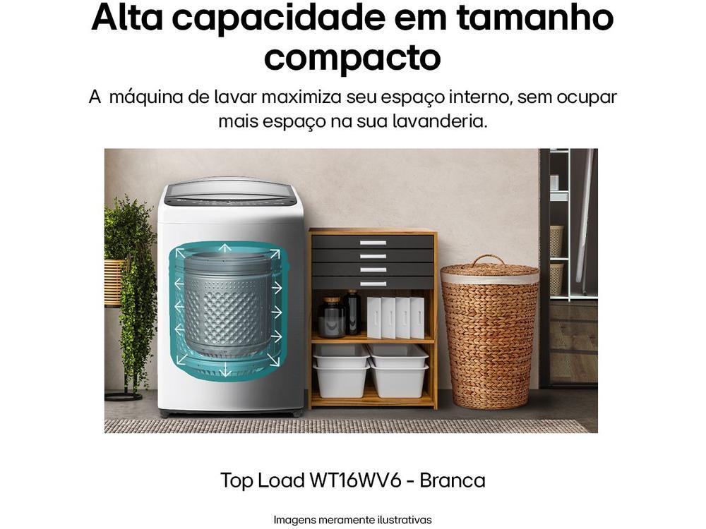 Lavadora de Roupas LG Inverter 16kg Cesto Inox Água Fria Branca WT16WV6A - 7