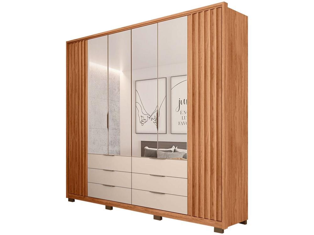 Guarda-roupa Casal com Espelho 6 Gavetas 6 Portas Caemmun Maximus - 1