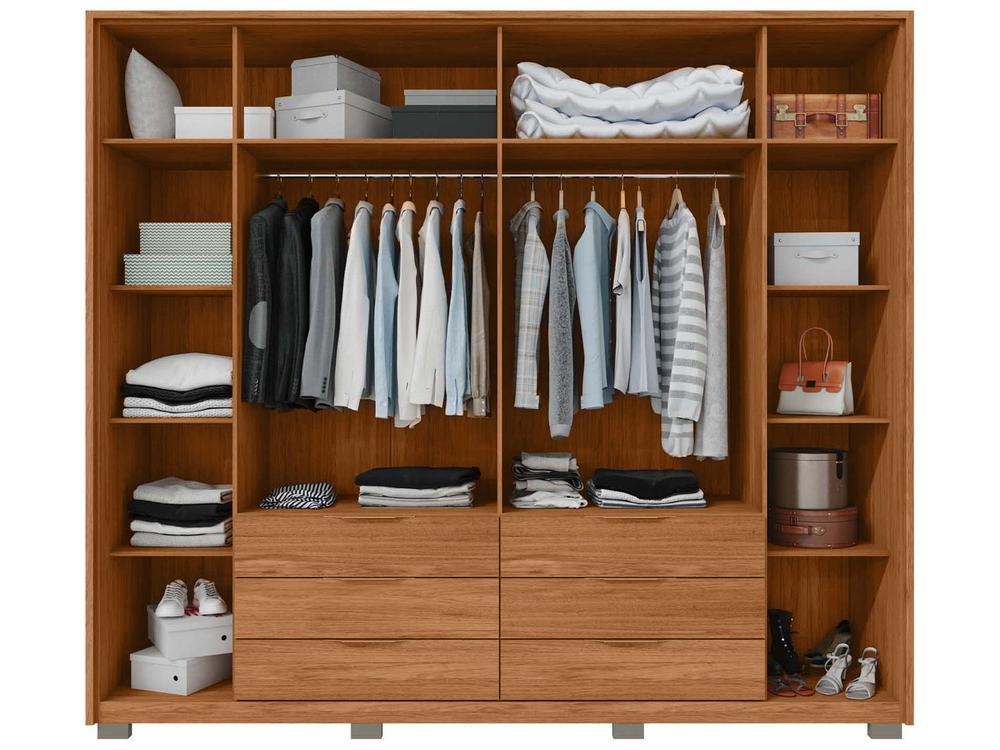 Guarda-roupa Casal com Espelho 6 Gavetas 6 Portas Caemmun Maximus - 4