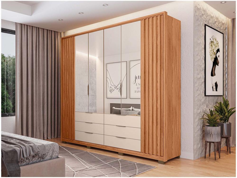 Guarda-roupa Casal com Espelho 6 Gavetas 6 Portas Caemmun Maximus - 5