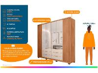 Guarda-roupa Casal com Espelho 6 Gavetas 6 Portas Caemmun Maximus - 2