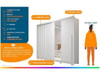 Guarda-roupa Casal 4 Gavetas 2 Portas Caemmun Romanus - 2