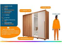 Guarda-roupa Casal 4 Gavetas 2 Portas Caemmun Romanus - 2