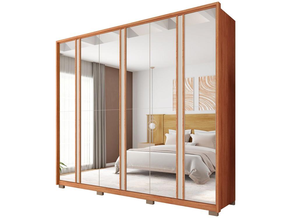 Guarda-roupa Casal com Espelho 4 Gavetas 6 Portas Caemmun Gladiador - 1