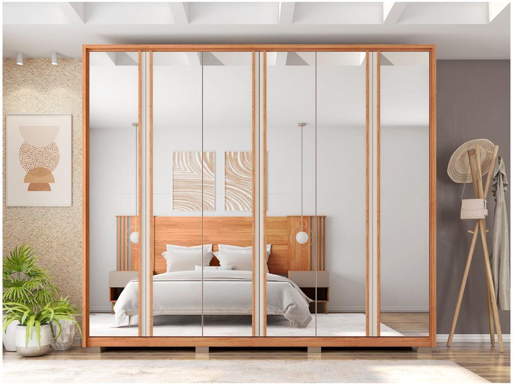 Guarda-roupa Casal com Espelho 4 Gavetas 6 Portas Caemmun Gladiador - 5