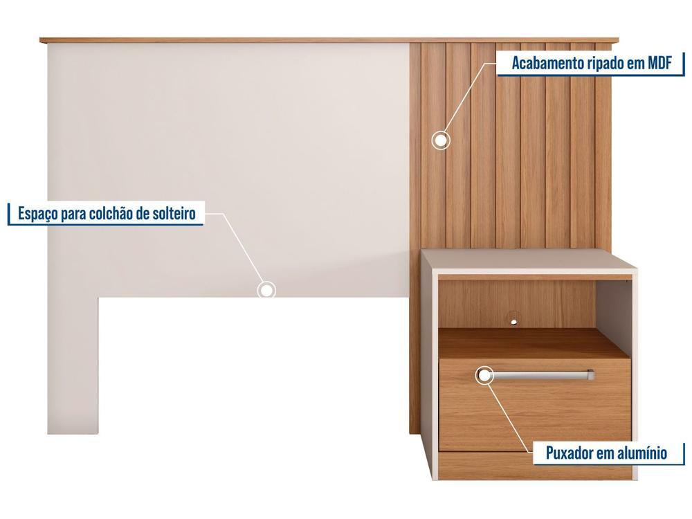 Cabeceira Solteiro Caemmun Lucila Freijo e Off White - 2