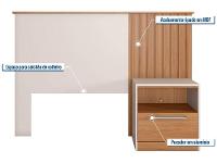 Cabeceira Solteiro Caemmun Lucila Freijo e Off White - 2