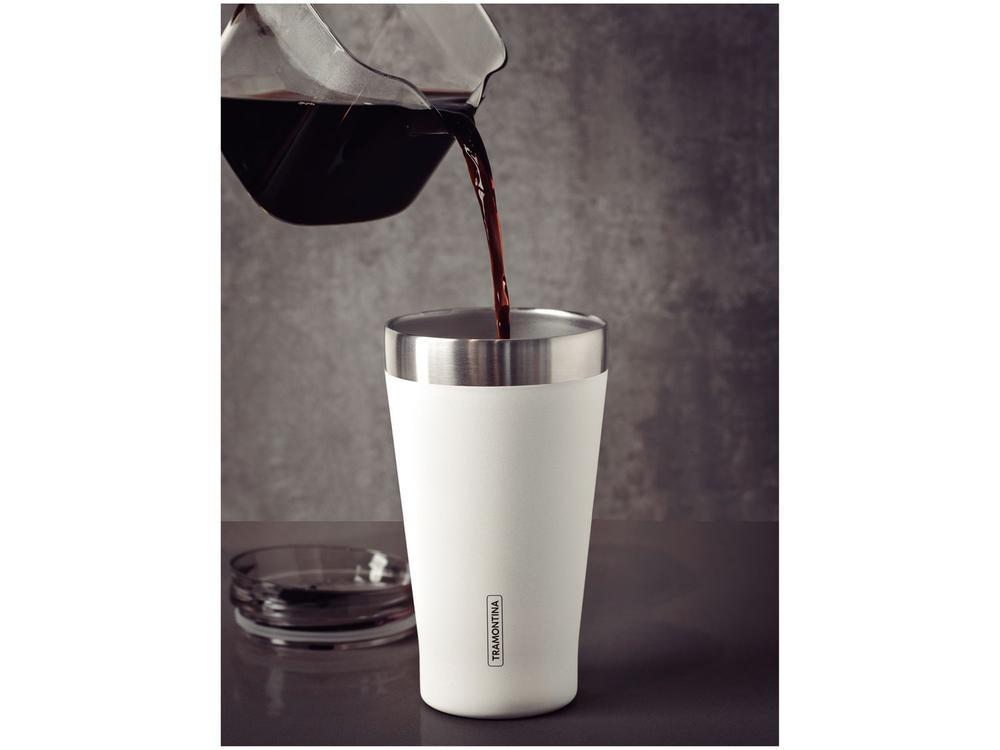 Copo Térmico Parede Dupla com Tampa Tramontina Exata 61646515 Branco 550ml - 4