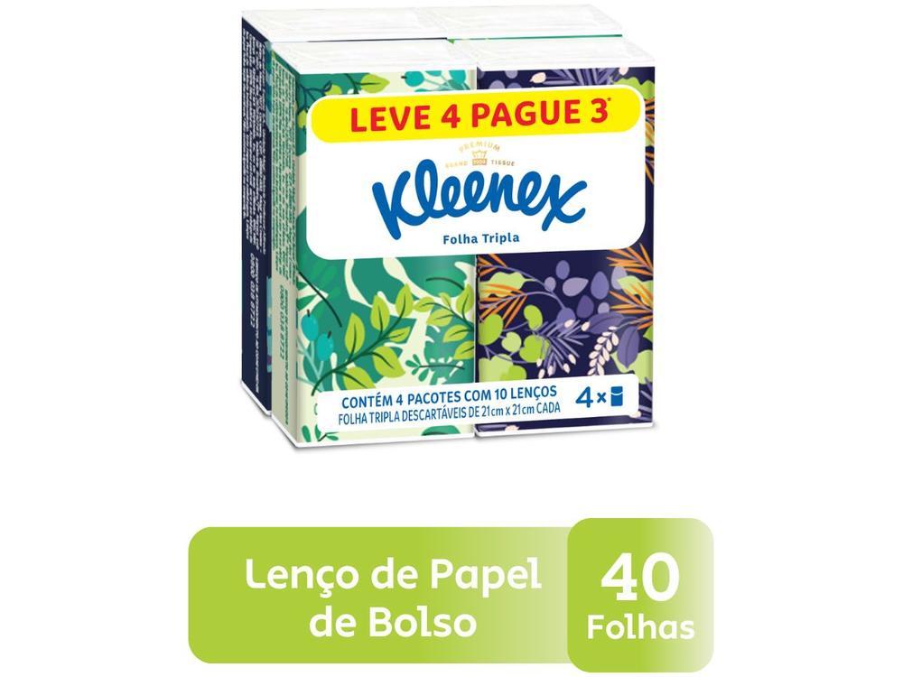 Lenço de Papel de Bolso Folha Tripla Kleenex Dia a Dia 4 Unidades com 10 Folhas Cada - 2