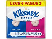 Lenço de Papel de Bolso Folha Tripla Kleenex Dia a Dia 4 Unidades com 10 Folhas Cada - 1