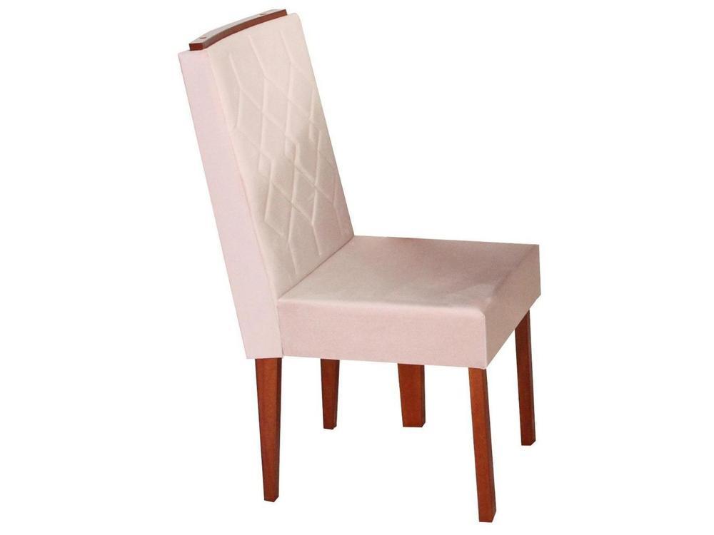 Mesa de Jantar 6 Cadeiras Retangular Madeira Maciça Mel e Off-White Tampo de Vidro Abeille Móveis São Carlos - 6