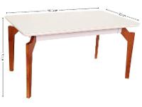 Mesa de Jantar 6 Cadeiras Retangular Madeira Maciça Mel e Off-White Tampo de Vidro Abeille Móveis São Carlos - 7