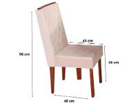 Mesa de Jantar 6 Cadeiras Retangular Madeira Maciça Mel e Off-White Tampo de Vidro Abeille Móveis São Carlos - 8