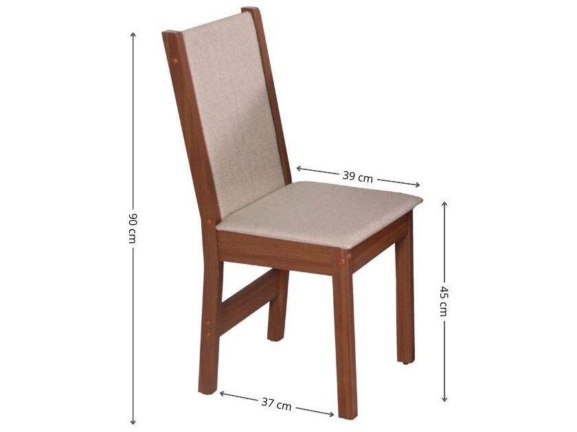 Mesa de Jantar 4 Cadeiras Redonda Naturalle e Off-White Elane Móveis São Carlos - 8