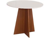 Mesa de Jantar 4 Cadeiras Redonda Naturalle e Off-White Elane Móveis São Carlos - 13