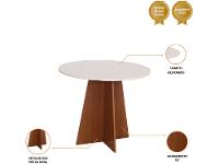 Mesa de Jantar 4 Cadeiras Redonda Naturalle e Off-White Elane Móveis São Carlos - 2