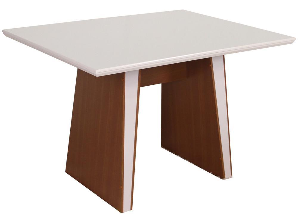 Mesa de Jantar  4 Cadeiras Retangular Naturalle e Off-White Tampo de MDF Verona Móveis São Carlos - 5