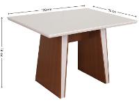 Mesa de Jantar  4 Cadeiras Retangular Naturalle e Off-White Tampo de MDF Verona Móveis São Carlos - 14