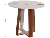 Mesa de Jantar 4 Cadeiras Redonda Naturalle e Off-White Tampo de Vidro Laís Móveis São Carlos - 7