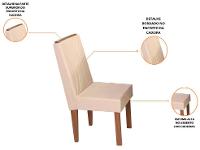 Mesa de Jantar 6 Cadeiras Retangular Naturalle e Off-White Tampo de Vidro Laís Móveis São Carlos - 3