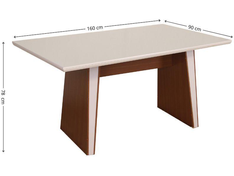 Mesa de Jantar 6 Cadeiras Retangular Naturalle e Off-White Tampo de MDF Verona Móveis São Carlos - 14