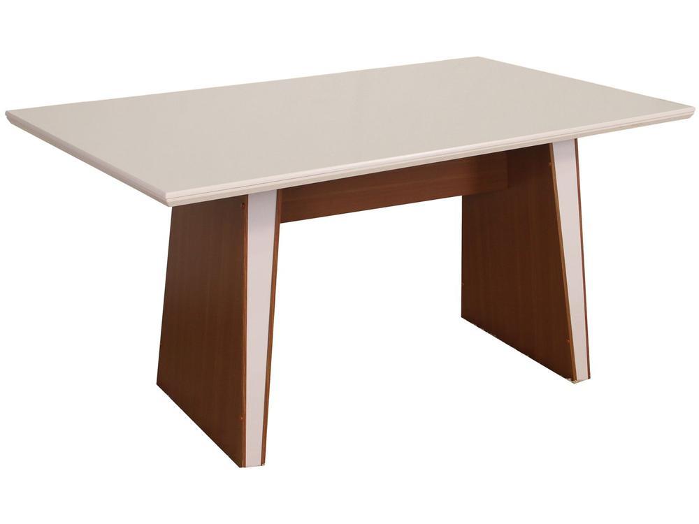 Mesa de Jantar 6 Cadeiras Retangular Naturalle e Off-White Tampo de MDF Verona Móveis São Carlos - 7