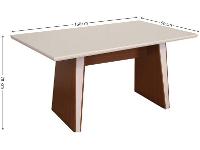Mesa de Jantar 6 Cadeiras Retangular Naturalle e Off-White Tampo de MDF Verona Móveis São Carlos - 3