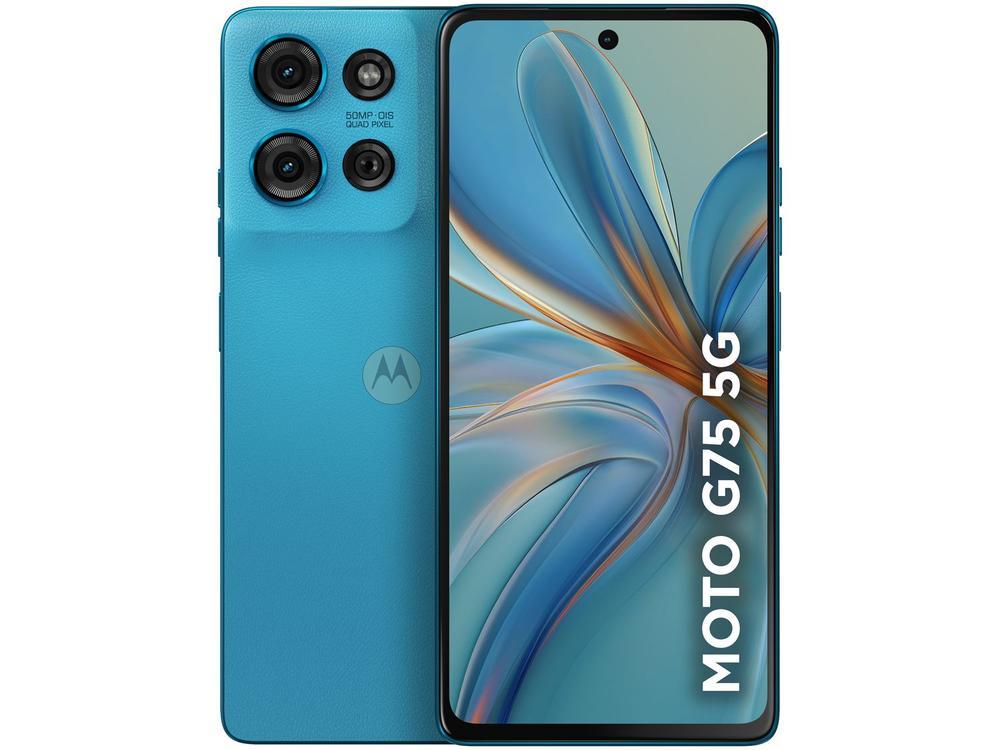 Smartphone Motorola Moto G75 256GB Azul 5G 8GB RAM 6,8" Câm. Dupla Selfie 16MP - 8
