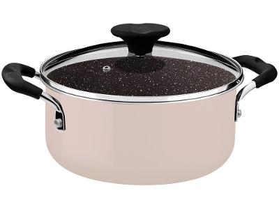 Caçarola Tramontina de Alumínio 24cm 4,8L Rosa Trufado Tunis