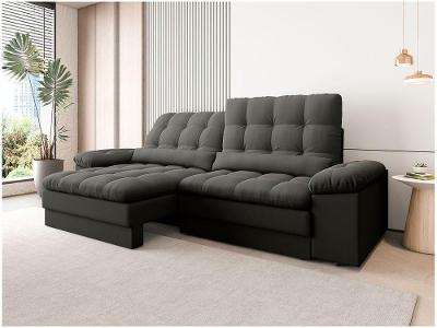 Sofá 4 Lugares Retrátil Reclinável Velosuede Cristal Next Sofás