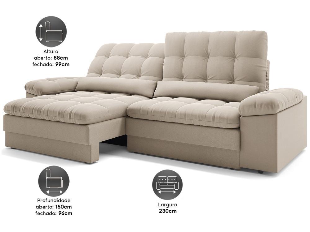 Sofá 4 Lugares Retrátil Reclinável Velosuede Cristal Next Sofás - 2
