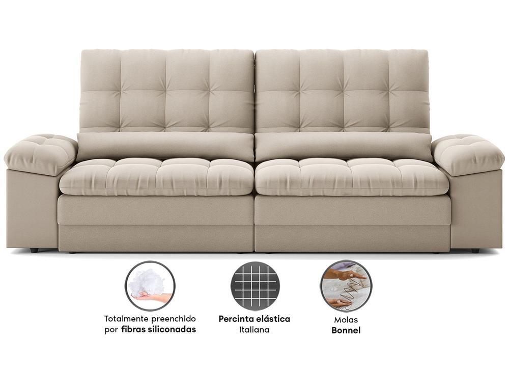 Sofá 4 Lugares Retrátil Reclinável Velosuede Cristal Next Sofás - 4