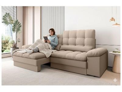 Sofá 4 Lugares Retrátil Reclinável Velosuede Cristal Next Sofás