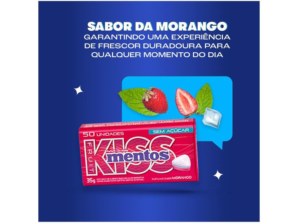 Bala Mentos Pastilhas Kiss Fruit Morango sem Açúcar 35g Lata com 50 Unidades - 2