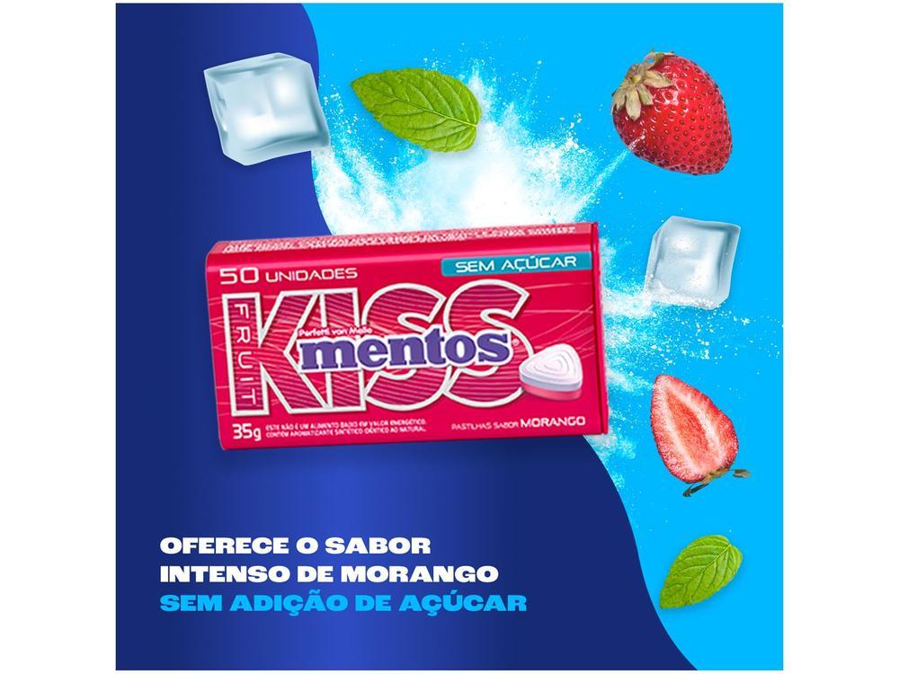 Bala Mentos Pastilhas Kiss Fruit Morango sem Açúcar 35g Lata com 50 Unidades - 4