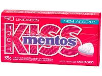 Bala Mentos Pastilhas Kiss Fruit Morango sem Açúcar 35g Lata com 50 Unidades - 1