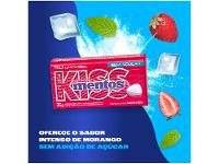 Bala Mentos Pastilhas Kiss Fruit Morango sem Açúcar 35g Lata com 50 Unidades