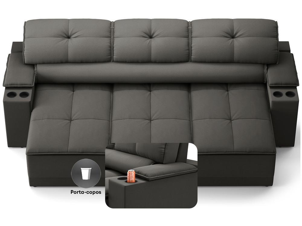 Sofá 3 Lugares Retrátil Reclinável Velosuede Up Next Sofás - 4