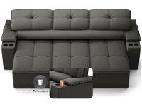 Sofá 3 Lugares Retrátil Reclinável Velosuede Up Next Sofás - 4