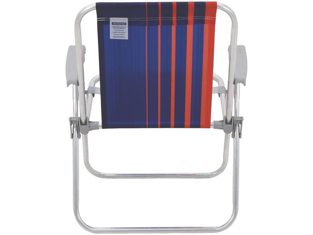 Cadeira de Praia Alta Tramontina Basic Samoa Azul Escuro e Laranja - 15